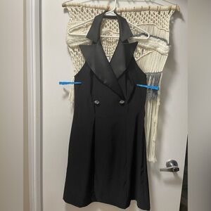 Connected apparel halter suit dress